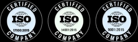 ISO 17100 · ISO 9001 · ISO 14001 Certified